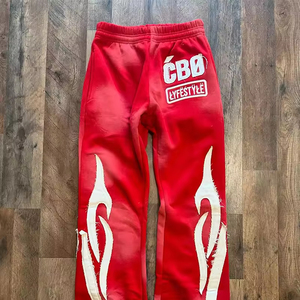 Men Winter Embroidery <b>Tracksuit</b> 100% Cotton Printed Jogging Two-Piece Zipper Jacket Pant High Quality Custom Logo - Product Image 4