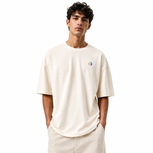 เสื้อยืดโอเวอร์ไซส์ทรงหลวมสำหรับผู้ชาย เนื้อผ้านุ่มสบาย ระบายอากาศได้ดี และดีไซน์อเนกประสงค์สำหรับสวมใส่ลำลองทุกวัน - Product Image 1