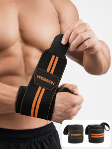 Soporte de Muñeca Webson, Neopreno Antideslizante, Cierre Ajustable con Gancho y Ojal, Rayas Negras y Verdes, Levantamiento de Pesas, Entrenamiento de Fuerza, para Hombre - Product Image 3