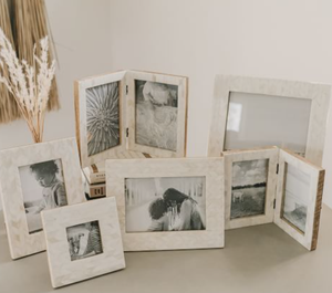 Marco de fotos con incrustaciones de hueso índigo de lujo hecho a mano soporte de foto de calidad premium para dormitorio sala de estar - Product Image 6