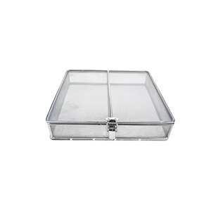 Cesta de malla de alambre tejida para esterilización, bandeja para autoclave, contenedor de almacenamiento de acero inoxidable para limpieza de instrumentos quirúrgicos médicos - Product Image 3