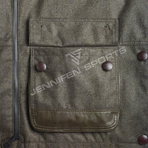 Chaqueta de Hombre de Alta Calidad para Caza, 100% Lana, Abrigo Largo con Cuello Alto y Cremallera, Transpirable, Resistente al Viento, Ecológica, para Otoño - Product Image 6