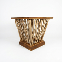 Table console en bois de teck moderne Natures Lattice Branch, écologique, faite à la main, pour les salons de villas et d'hôtels