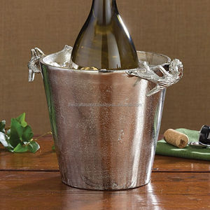 Refroidisseur de bouteille de vin en métal personnalisé en gros refroidisseur de seau à glace avec logo personnalisé pour Restaurant Bar - Product Image 3