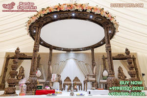 Mariage glamour événement or Bollywood Vidhi Mandap princesse décor de mariage Haveli Mandap Maharani salle de mariage FRP Bollywood MandapUK - Product Image 4