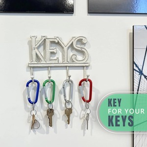 Metal <b>Keys</b> Words <b>Key</b> Holder Perfect For Home Decor Entryway <b>Wall</b> Organizer <b>Keys</b> Mail And Small Items Storage From India - Product Image 4