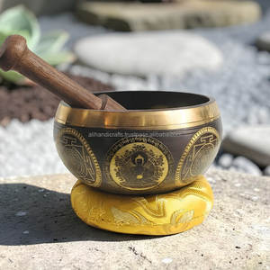 Bol chantant en bronze finition antique avec motif floral pour la décoration intérieure et les cadeaux spirituels - Product Image 1