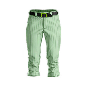 Ensemble uniforme de baseball vert, maillot en mesh, pantalon à rayures fines, logo personnalisé, vêtements d'équipe pour adultes, 100% polyester, manches courtes, imprimé animal - Product Image 2