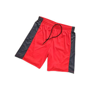 Pantalones Cortos Deportivos para Hombre, Color Rojo Sólido, con Franja Lateral Delantera, Secado Rápido, Cintura Elástica, Corte Medio, Tejido Ecológico - Product Image 6