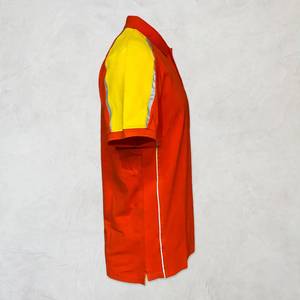 Polo de Trabajo Personalizado de Alta Calidad para Hombre, con Logotipo Personalizado, Diseño de Bloques de Color Rojo y Amarillo, con Cinta Reflectante, Uniforme de Trabajo - Product Image 4