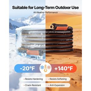 Tuyau d'arrosage robuste de 45 m (150 pi) avec buse 10 modes, pression de travail 150 PSI, pression de rupture 600 PSI, flexible et anti-pli, pour tuyaux de jardin et dérouleurs - Product Image 6