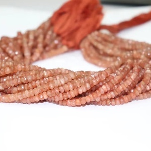 Perles Rondelle à facettes Sunstone 4.5mm 13 pouces perles Sunstone brin pour la fabrication de bijoux - Product Image 1