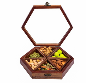 Boîte à épices en bois, 12 compartiments, boîte à épices décorative, organisateur de masala dabba, conteneur de rangement pour épices - Product Image 3