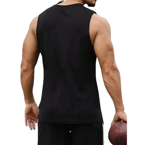 <b>Mens</b> <b>Black</b> Sleeveless <b>Tank</b> <b>Top</b> Crew Neck Casual Sports Gym Workout Fitness Training Summer Athletic Wear 100% Polyester - Product Image 2