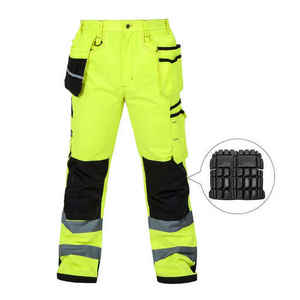 Men's <b>Black</b> Polyester <b>Work</b> <b>Pants</b> Pink Trim Cargo Pockets Abrasion Resistant CE Certified Breathable Needle Detection Uniform - Product Image 5