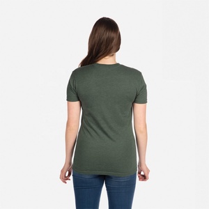 Venta al por mayor Unisex Heather Forest Green hombres Premium CVC camiseta su propio diseño marca transpirable personalizado Tri-Blend camisetas - Product Image 5
