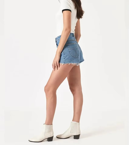 Precio al por Mayor, Novedades 2025, Ropa de Mujer, Shorts Elásticos Ajustados, Shorts de Mezclilla de Cintura Alta para Mujer - Product Image 3