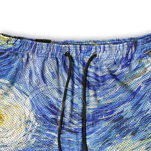 Shorts en maille pour hommes, sublimation personnalisée, tissu 100% polyester, logo, respirant, séchage rapide, fermeture à cordon, poches - Product Image 2