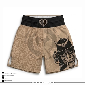 MAWRA Pantalones Cortos de Muay Thai de Alta Calidad con Gráficos de Katana, Pantalones Cortos de Kickboxing MMA Transpirables de Satén para Unisex - Product Image 2