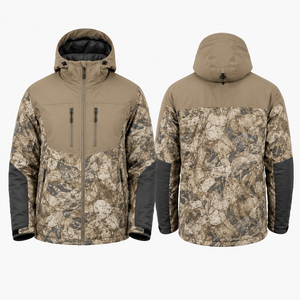 Veste softshell de chasse pour homme MEGAMAPLE, manches longues, imprimé floral par sublimation, respirante, anti-humidité, polyester/coton - Product Image 1