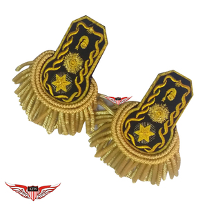 KEW - Epaulette de Hombro Metálico Amarillo Bordado, Accesorio Decorativo de Lujo para Prendas - Product Image 5