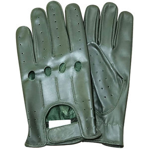 Guantes de piel beige con pantalla táctil completa, para detección de agujas, uso diario casual de invierno, para conducir, con palma de grano suave y puño dividido. - Product Image 2
