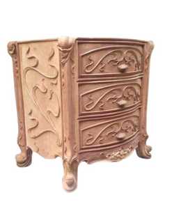 Carved Wood Nightstand <b>Vintage</b> Accent <b>Side</b> <b>Table</b> French Style Bedside Cabinet with Drawers - Product Image 6
