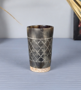 REHMAN CRAFT Verre artisanal en corne de buffle naturelle, écologique et rustique pour la décoration intérieure, Noël, Halloween - Product Image 6