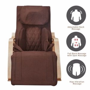 Comoda Poltrona a Dondolo Marrone con Funzione Massaggio Completo e Cuscino in Tessuto PU con Pressione d'Aria per il Relax delle Gambe - Product Image 4