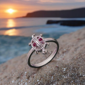 Anillo de moda fino de plata estilo turquesa clásico para mujer - Product Image 1