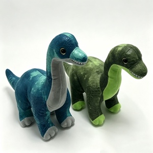 Peluche de dinosaurio de cuello largo personalizado, juguete de dinosaurio suave para niños y niñas, peluche de dinosaurio realista, par de peluches de dinosaurio verde y azul - Product Image 1