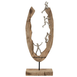 Top Latest Aluminum Metal Marble Base Unique Shape Gold Plated Decorative Sculpture Unique Ornaments For Home - Product Image 4