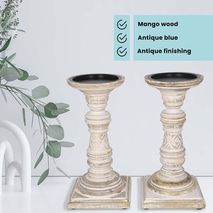 White Marble Carved Pedestal Candle Holder Wholesale - Moradabad Artisan - Product Image 3