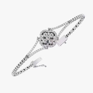 New Handmade Wonders Bracelet 18k White Gold Chain Moissanite Bracelet Bangle Diamond Bracelet Gift for - Product Image 1