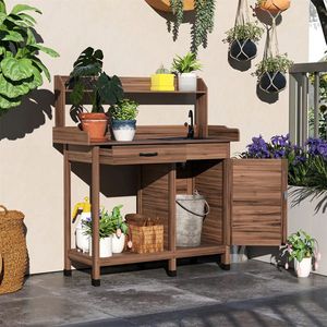 Panca da Esterno Contemporanea Marrone Scuro con Mobile Contenitore, Lavello, Rubinetto e Ganci per Hotel e Giardini, Realizzata in Acciaio Inossidabile - Product Image 3