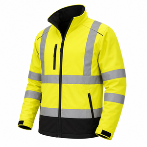 <b>High</b> Quality Men's Winter Construction <b>Jacket</b> Full Zip <b>High</b> <b>Visibility</b> Reflective Safety <b>Softshell</b> Coat Custom Brand Reflective - Product Image 5