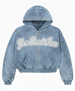 Men’s Oversized Vintage Washed Hoodie with Custom Graphic Print and Embroidered Zipper Detail. - Product Image 1