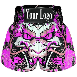 Shorts de boxe personnalisés de haute qualité avec logo, shorts de combat Muay Thai, imprimés en sérigraphie, polyester 160g, shorts d'entraînement de kickboxing pour hommes - Product Image 1
