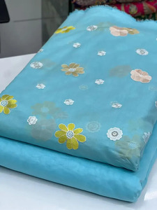 High Quality Malty Embroidery Fabric Polyester Georgette Mesh Lace Fabric for Bridal Wear <b>Home</b> <b>Textile</b> and Garments - Product Image 3