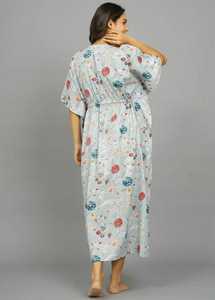 Robe kaftan indienne en coton faite à la main, légère, pour la plage, style bohème, tenue d'été pour femmes - Product Image 3