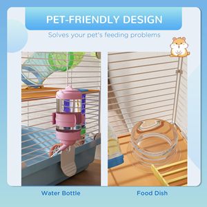 Gabbia per Criceti a 5 Piani Azzurra con Ruote per Esercizio e Trasportino Portatile per Piccoli Animali - Product Image 5