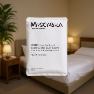 220TC Hotel Bed Sheet Single Pack of 2 Solid Stripe Cotton <b>Bedding</b> Double and King SizesHotel Home Spa and Hospital Use - Product Image 3