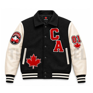 Chaqueta Varsity de Lana Personalizada para Hombre, Diseño de Parches, Impermeable, de Secado Rápido, Estilo Vintage, para Invierno y Actividades al Aire Libre, Personalizable - Product Image 1