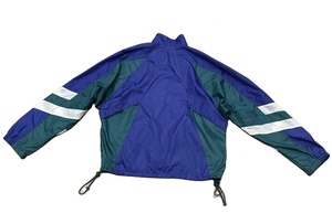 Chaqueta Cortavientos Colorblock Retro Azul Verde Blanco Estilo Urbano para Hombre con Cierre de Cremallera y Resistente al Agua - Product Image 2