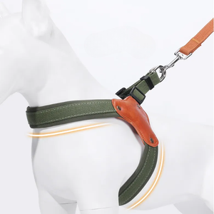Harnais pour chien réglable en nylon Hong Hyun Yuma avec clochette et fermeture à boucle, style sport, motif à carreaux pour chiens, marron noir - Product Image 4