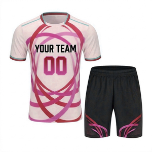 Conjunto de Uniforme de Fútbol Sublimado Personalizado, Blanco y Verde con Estampado Geométrico, Manga Corta, Cuello Redondo, Absorbe la Humedad, Unisex para Adultos - Product Image 5
