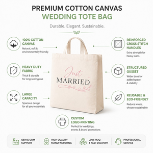Bolsa de Mano Ecológica Personalizada para Bodas |   Bolsa de Regalo de Lona de Algodón Orgánico |   Bolsa de Compras Reutilizable para Damas de Honor al por Mayor - Product Image 5