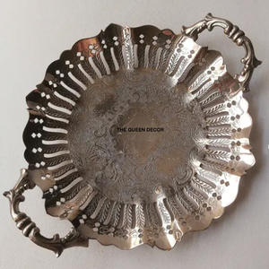 Bandeja de Servir Metálica de Alta Calidad con Acabado Dorado para Ramadán, con Borde Ancho para Servir Frutas y Postres, Tamaño Grande - Product Image 6