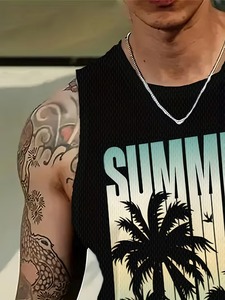 เสื้อกล้ามออกกำลังกายทรงหลวมแบบมีรูรักแร้ ตัดเย็บพิเศษสำหรับผู้ชาย สไตล์สตรีทแวร์ เสื้อฟิตเนส - Product Image 5