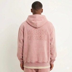 Venta de Fábrica: Sudaderas con Capucha Personalizadas de Alta Calidad, Sudaderas Extra Grandes con Estampado Puff y Efecto Lavado - Product Image 4